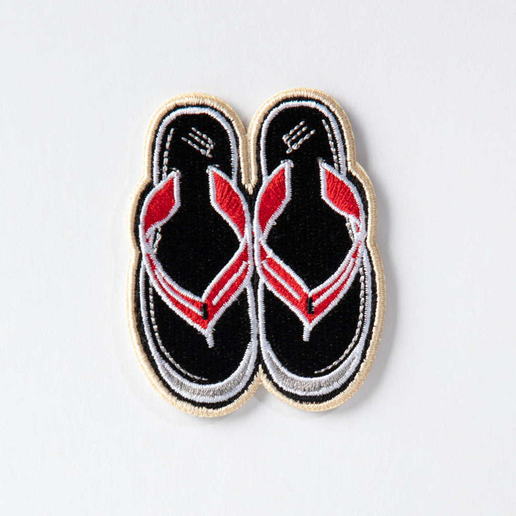 embroidery iron on badge vikki yau flip flops